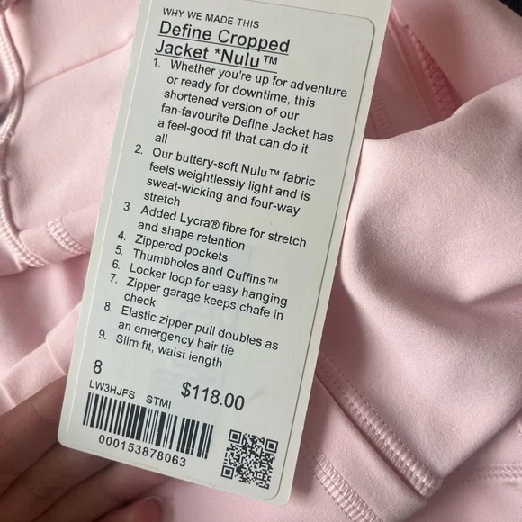 Lululemon Nulu define cropped pink jacket - Picture 4 of 6